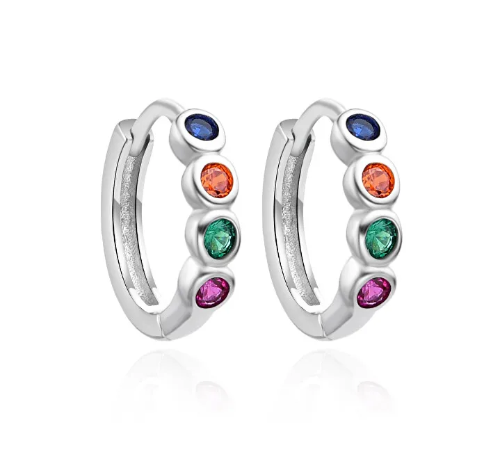 Agato Bellissimi orecchini in argento a cerchio con zirconi AGT-E248KC donna