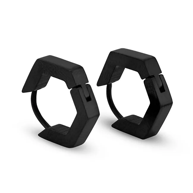 Troli Orecchini rotondi neri KS-158 unisex