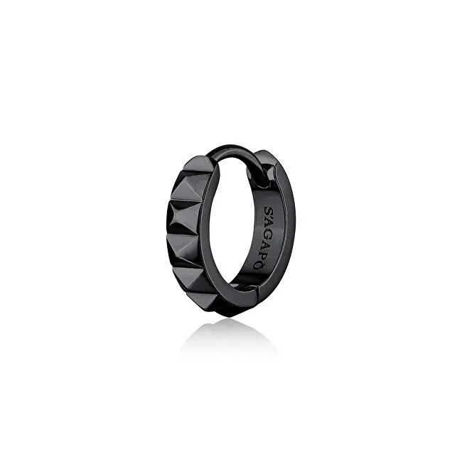 S'Agapõ Orecchino singolo a cerchio nero Attuale SPD36 unisex