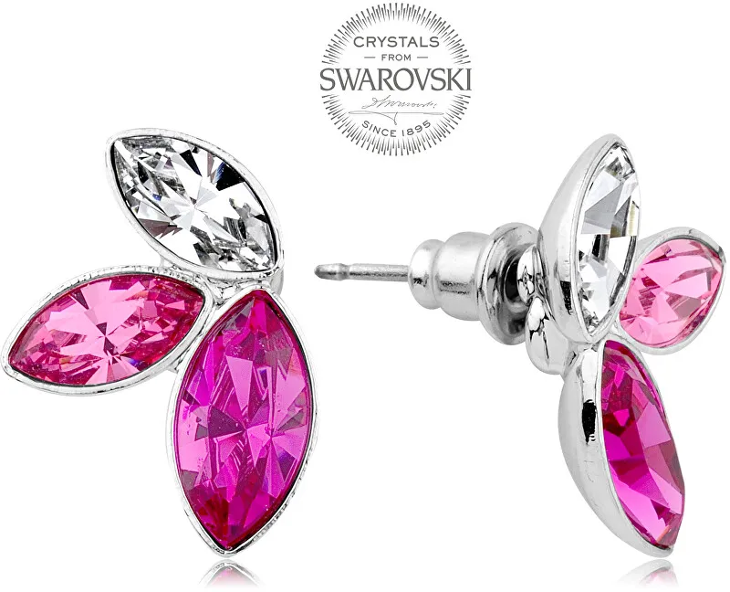 Levien Orecchini con tre cristilla nelle rosa navette donna