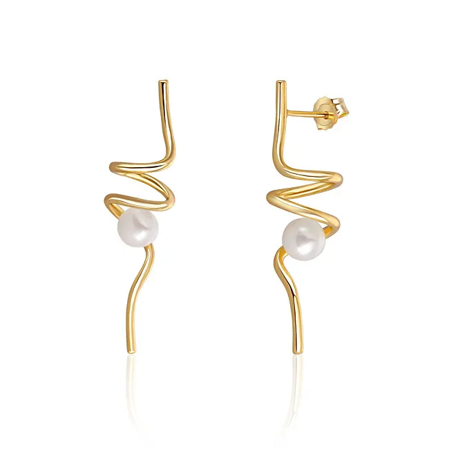 JwL Luxury Pearls Orecchini lunghi in argento placcato oro con perla JL0621 donna
