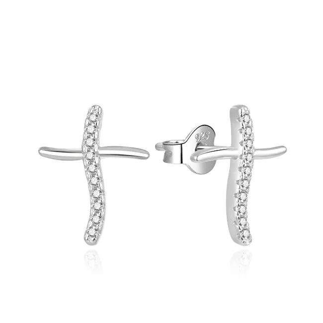 Beneto Orecchini moderni in argento con zirconi Croci AGUP2000 donna