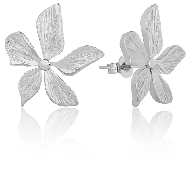 Troli Bellissimi orecchini in acciaio Fiori donna