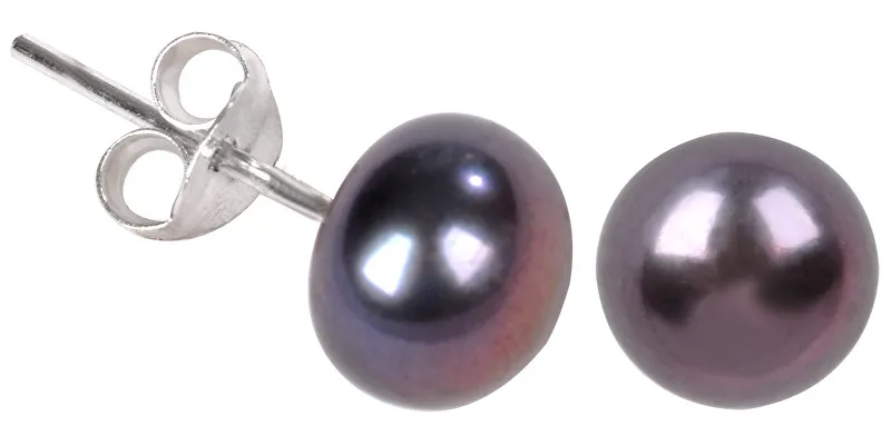 JwL Luxury Pearls Orecchini realizzati con vere perle blu metallizzate donna