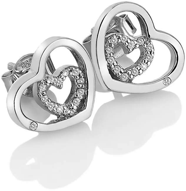 Hot Diamonds Orecchini a cuore in argento Adorable Encased DE548 donna