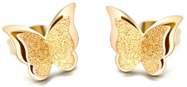 Troli Orecchino e farfalla placcato oro Farfalla in metallo KES-048-GOLD donna