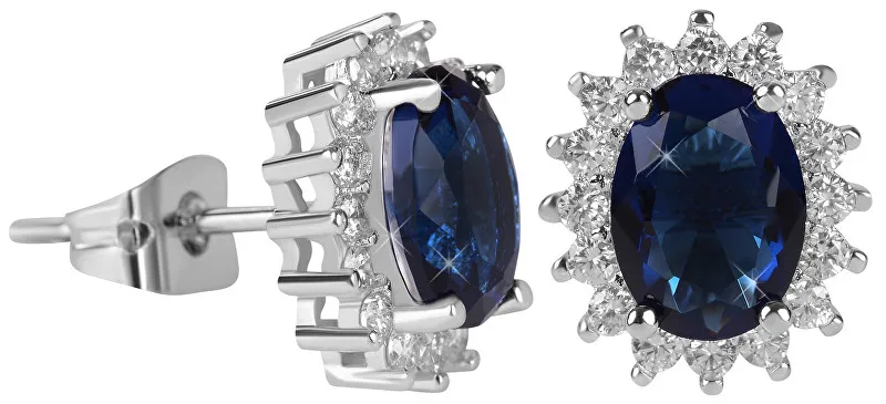 Troli Orecchini scintillanti con cristilla blu donna