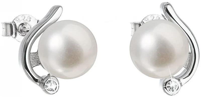 Evolution Group Orecchini a bottone in argento con vere perle Pavona 21038.1M donna