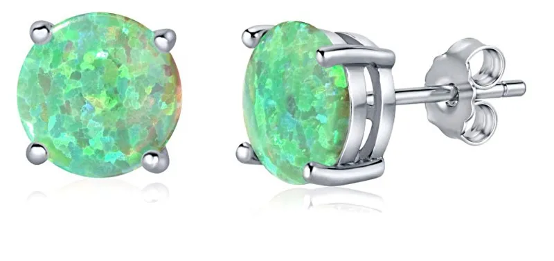 Silvego Orecchini in argento con opale sintetico verde JJJEBG302004 donna