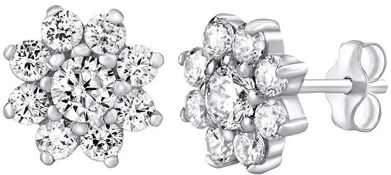Argento Orecchinigo in argento con trasparente zircone per la borsa donna