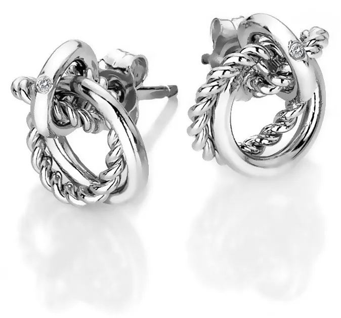 Hot Diamonds Orecchini in argento con diamante autentico Jasmine DE610 donna