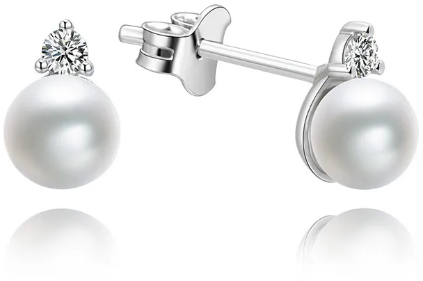 Beneto Orecchini in argento con perle vere AGUP1195 donna