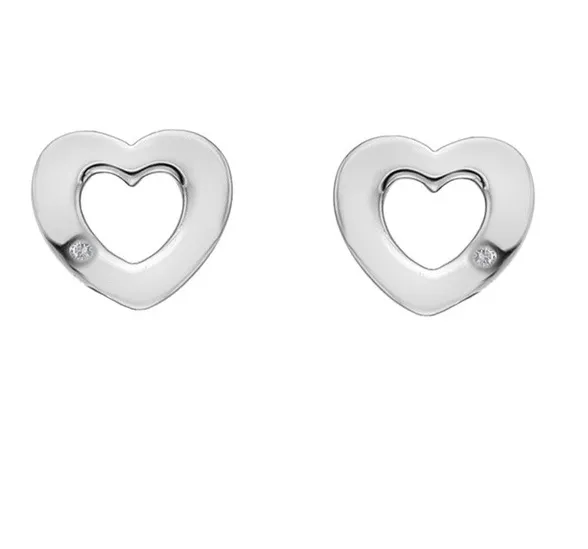 Hot Diamonds Orecchini a forma di cuore in argento con diamanti autentici Amuleti DE616 donna