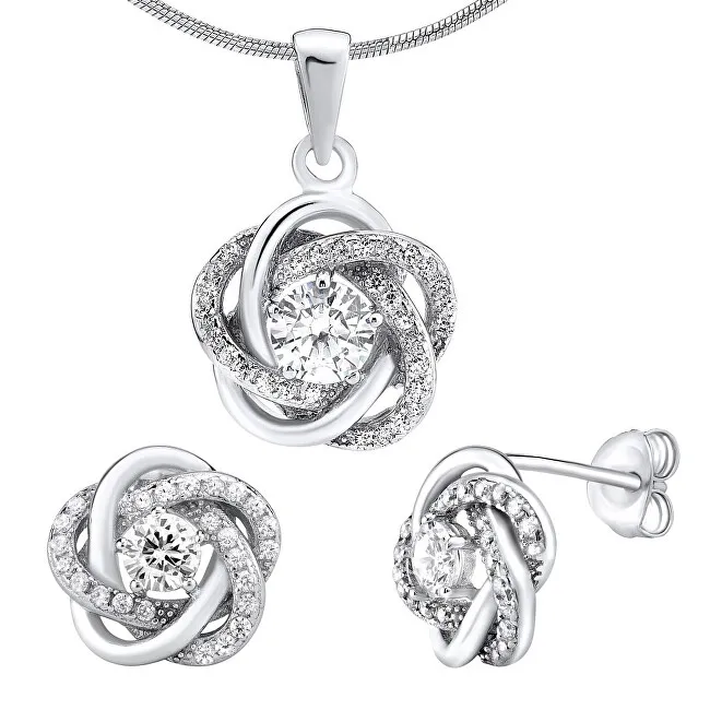 Silvego Parure di gioielli in argento con zirconi Rosalyn JJJS0088 (orecchini, pendente) donna