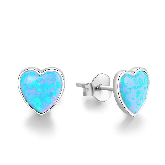 Beneto Orecchini a cuore in argento con cristilla opalescenti AGUP1186 donna