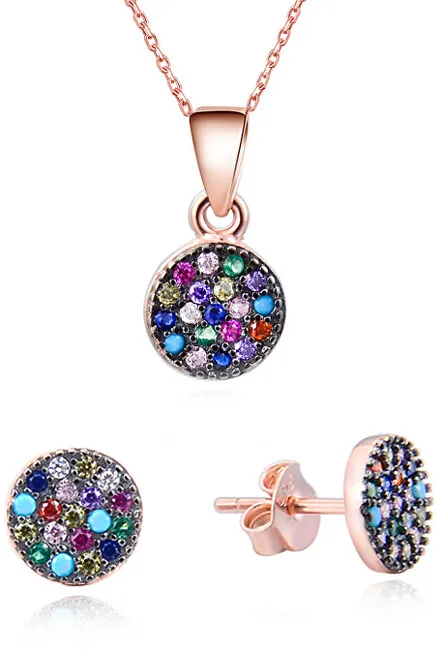 Beneto Giocoso set di gioielli in argento con zirconi AGSET284 (collana, orecchini) donna