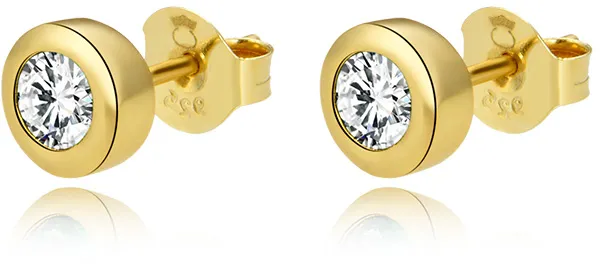 Beneto Orecchini in argento placcato oro con zirconi trasparenti AGUP2259-W-GOLD donna
