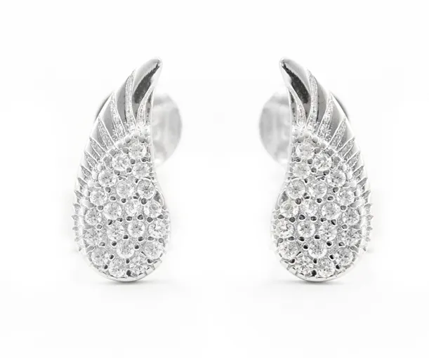 Beneto Delicati orecchini in argento con zirconi trasparenti Ali d'angelo AGUP2092 donna