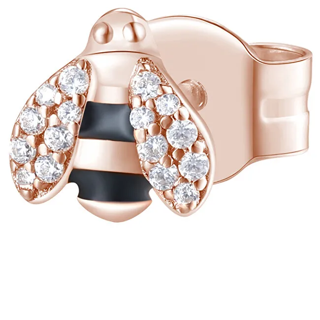 Rosato Orecchini singoli in bronzo con zirconi Storie alveare RZO050 donna