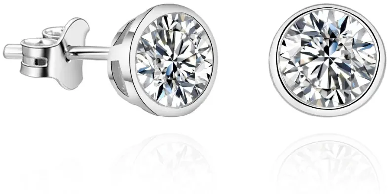 Beneto Orecchini graziosi con zircone scintillante AGUP - Diametro: 0.5 cm donna