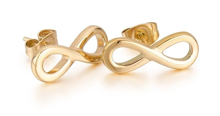 Troli Orecchini a forma di infinito placcati in oro VWSE004 G donna