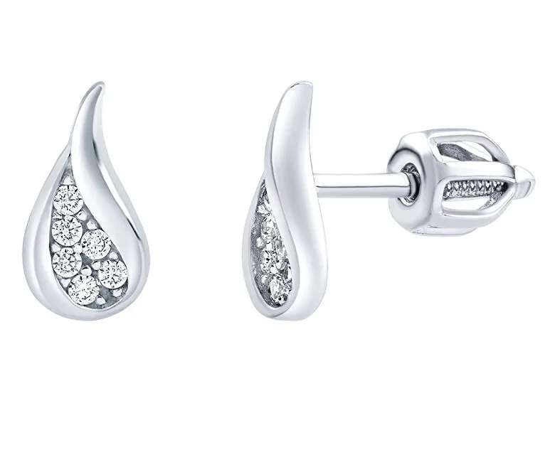 Silvego Orecchini in argento senza tempo con zirconi trasparenti SILVEGOB70540SBD donna