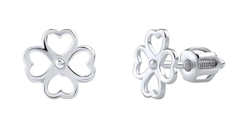 Silve Orecchini giocosi a forma di quadrifoglio in argento portafortuna SILVEGOB31853SBD donna