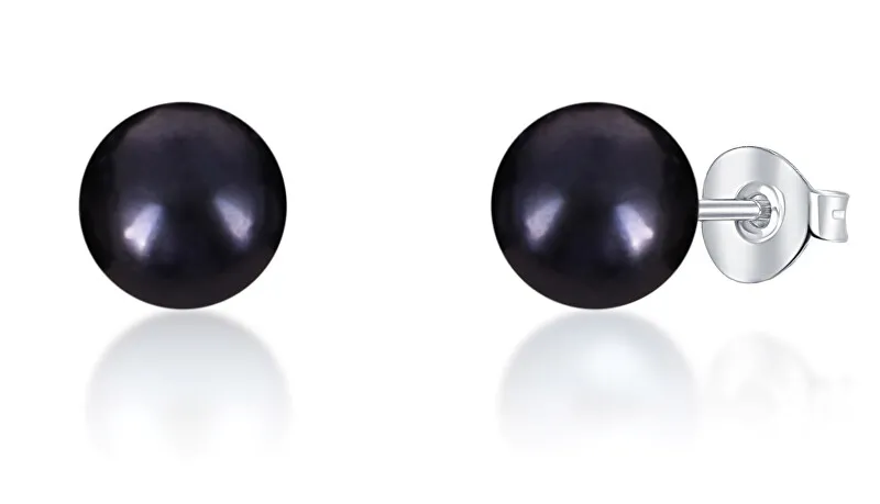 JwL Luxury Pearls Orecchini a bottone in vere perle nere JL0707 donna