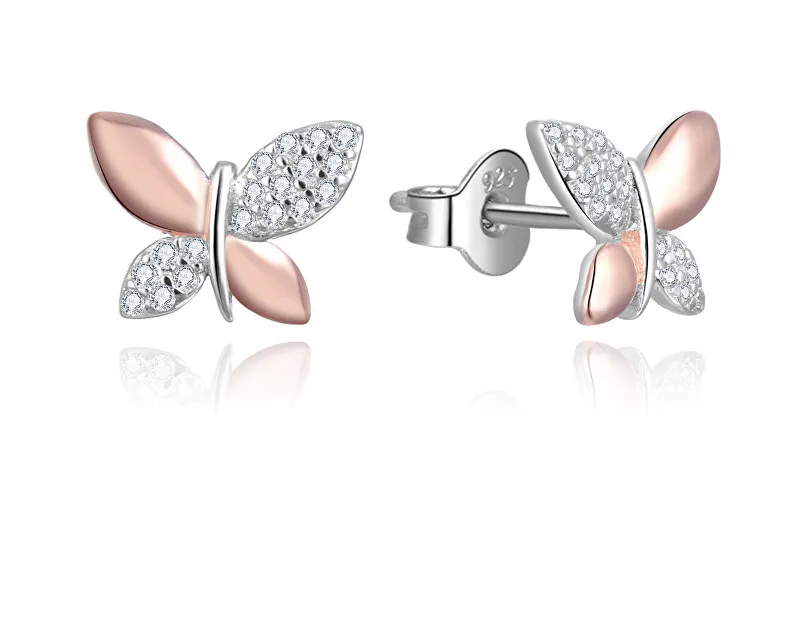Beneto Orecchini bicolore in argento farfalle AGUP2614 donna
