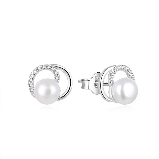 Beneto Eleganti orecchini di perle con zirconi AGUP1321PL donna