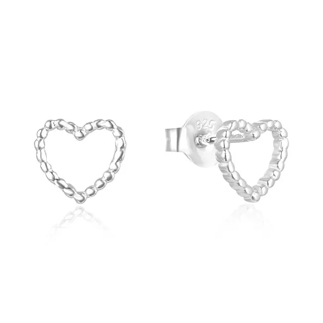 Beneto Orecchini a forma di cuore minimalista in argento AGUP2711 donna