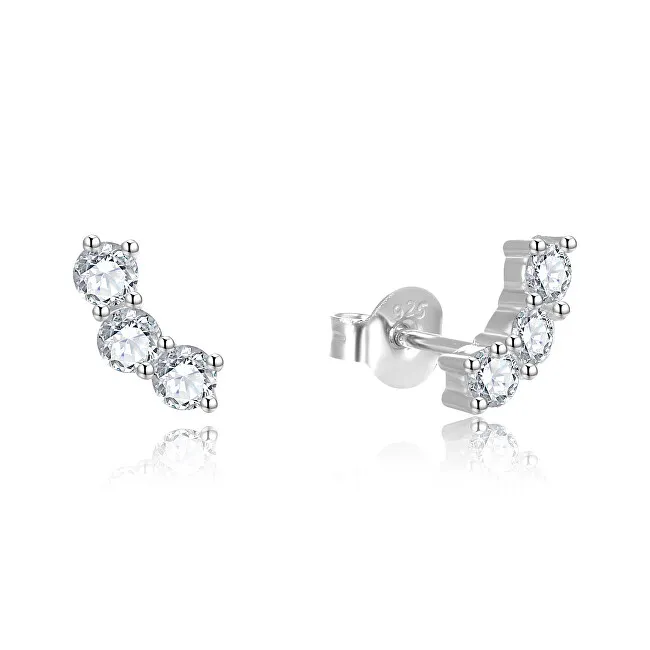 Beneto Orecchini longitudinali in argento con cristilla trasparente AGUP2703 donna