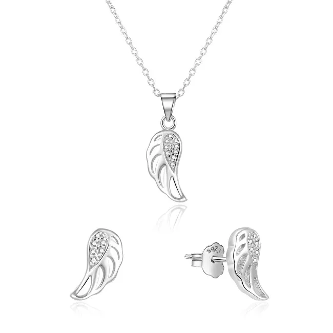 Beneto Set di gioielli in argento con ali d'angelo AGSET64RL (collana, orecchini) donna