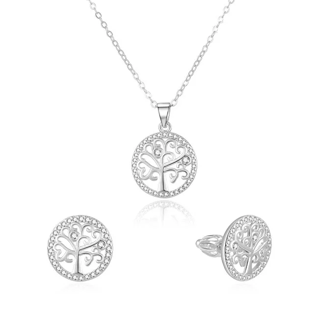Beneto Parure di gioielli in argento con albero della vita AGSET213R (collana, orecchini) donna