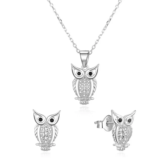 Beneto Set di gioielli in argento a forma di gufo AGSET61RL (collana, orecchini) donna