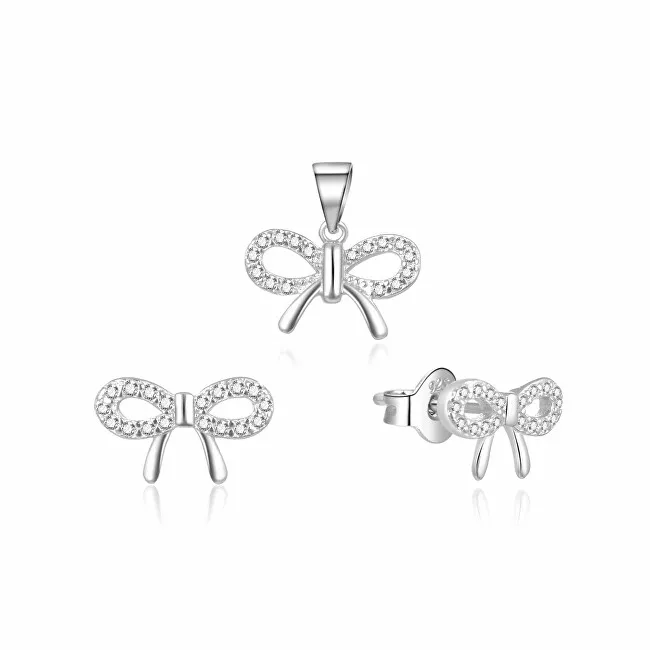 MOISS Delicato set di gioielli in argento Bows S0000259 (pendente, orecchini) donna