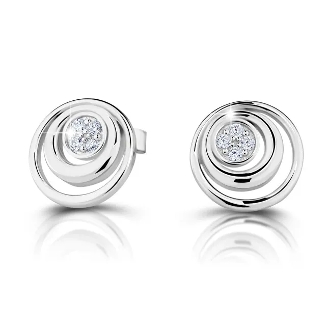 Modesi Orecchini a bottone in argento J234CZ-W donna
