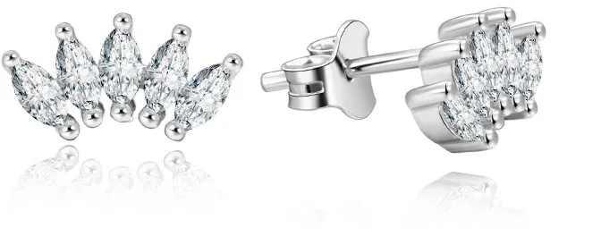 Beneto Orecchini in argento con cristilla trasparente AGUP1184 donna