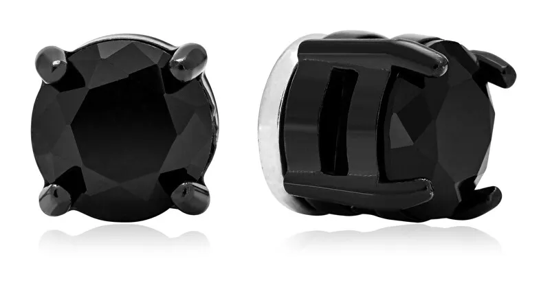 Troli Orecchini neri scintillanti con magnete 2 in 1 (perline, mini spilla) donna