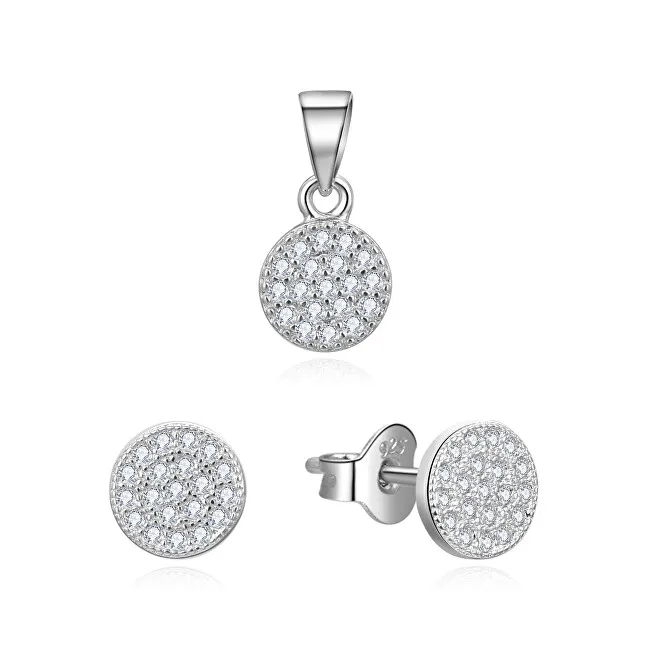 Parure di gioielli Beneto Shiny con zirconi AGSET358 (pendente, orecchini) donna