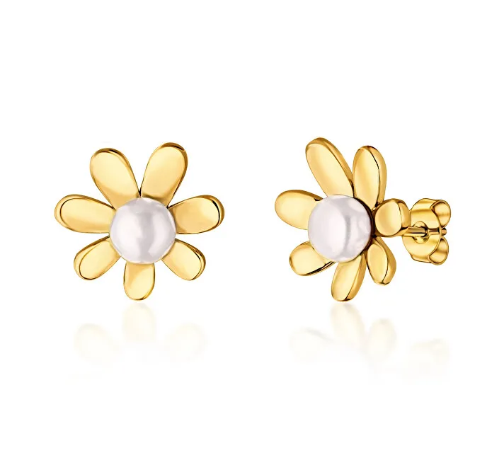 JwL Luxury Pearls Deliziosi orecchini placcati oro con vere perle di fiume Flowers JL0775 donna