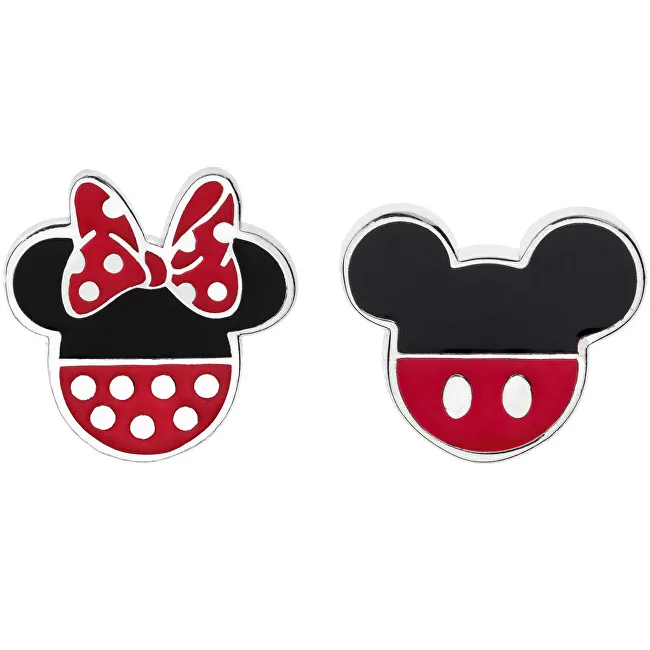 Disney Orecchini a bottone in argento con Topolino e Minnie ES00007SL.CS donna