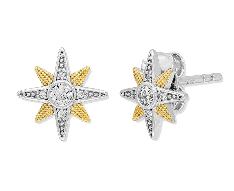 Engelsrufer Orecchini bicolore scintillanti con zirconi cubici Stars ERE-NSTARZIBIST donna