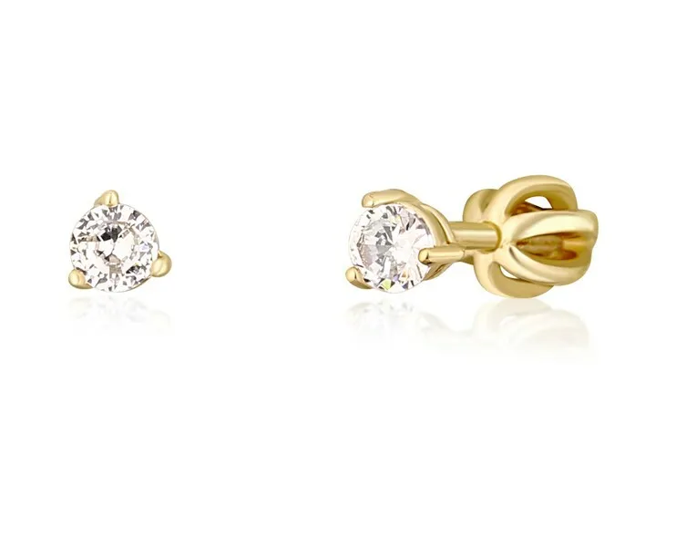 JVD Deliziosi orecchini a bottone placcati oro con zirconi SVLE1501XH2GO - Diametro: 0.4 cm donna