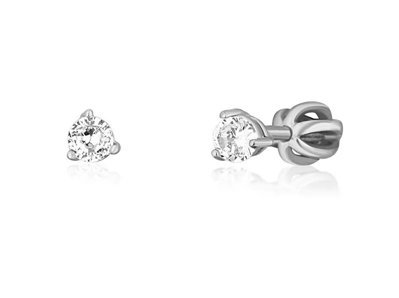 JVD Deliziosi orecchini a bottone in argento con zirconi SVLE1501XH2BI - Diametro: 0.4 cm donna