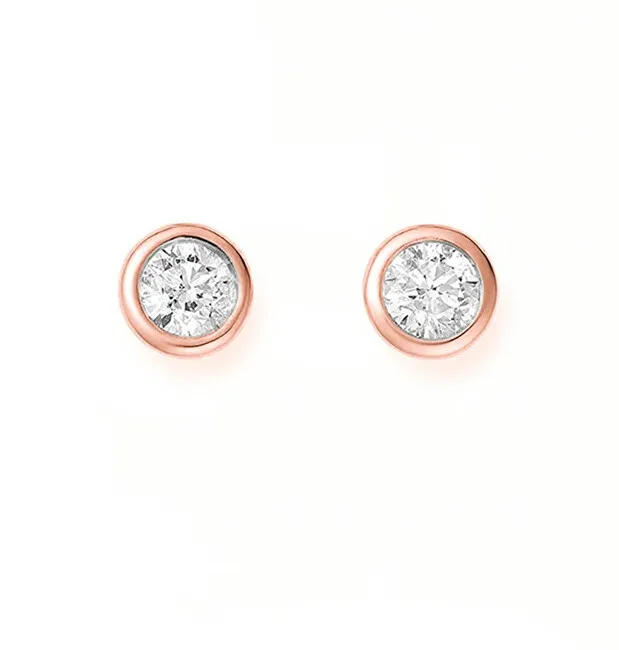 JVD Orecchini a lobo in bronzo pregiato con zirconi SVLE1517XH2RO - Diametro: 0.7 cm donna