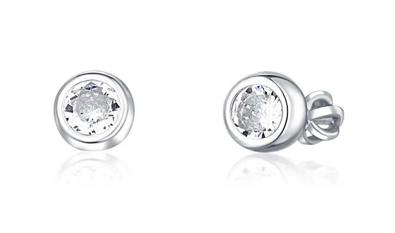 JVD Orecchini a lobo in argento pregiato con zirconi SVLE1517XH2BI - Diametro: 0.7 cm donna
