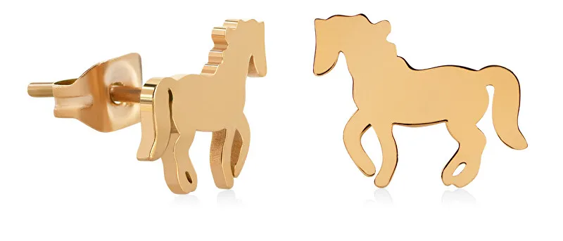 Troli Orecchini placcati in oro decenti Cavallo donna