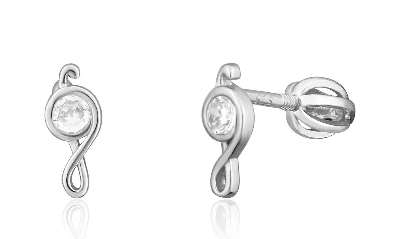 JVD Orecchini in argento Chiave di violino con zirconi SVLE1822XH2BISR donna