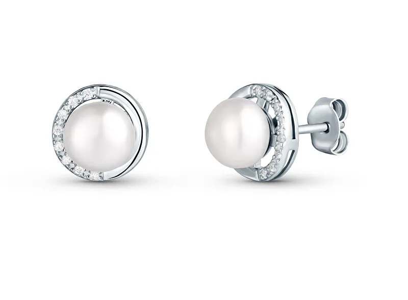 JwL Luxury Pearls Delicati orecchini in argento con zirconi e perle vere JL0832 donna